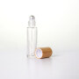 Ready to ship Custom Logo 5ml 10ml 15ml  Glass Essential Oil Roll On Bottle Gemstone Roller Bottle with Bamboo Lid
