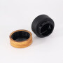 hot concentrate matte black skin beauty wood  Glass Frosted Black Face Cream Glass Jar with Wooden lid