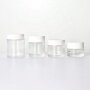 Clear glass cream jars with white lids cylinder shape jars for skin care packages with world class quality