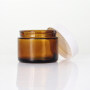 Ready to ship Cosmetic Container Refillable Empty Cream Face Cream 100g Amber Glass Jar With white Lids
