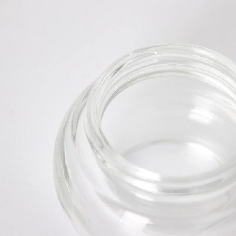 Bowling Ball Shaped Clear Glass Bottle Bronze Lid Essence Essential Oil Toner Spray Bottle