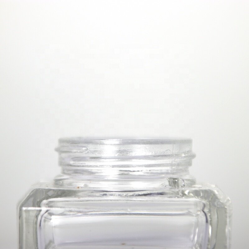 Wholesale Empty Square Cosmetic Glass Cream Jar
