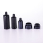Wholesale 30ml 50ml Skin Care Package Good Quality Luxury Empty Glass Black Cosmetic Packaging Dropper Bottle And Cream Jars