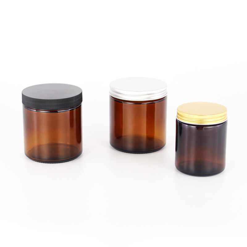 15g 30g 50g OEM Package Cosmetics Brown/ amber Empty Glass Cream Jars