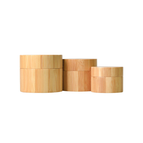 Recycle eco-friendly bamboo material for different types of glass plastic cosmetic jars