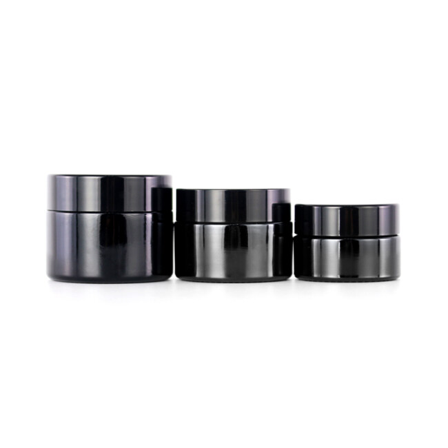 20g 30g 50g custom glass cosmetic black cream jar
