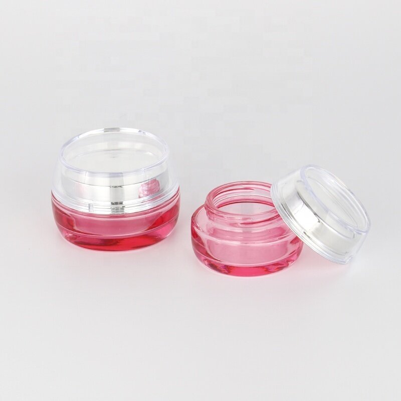Hot cake 40ml 110ml 120ml 30g 50g clear pink glass bottle and jar cosmetic packaging with sliver cap