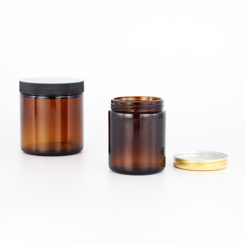 15g 30g 50g OEM Package Cosmetics Brown/ amber Empty Glass Cream Jars