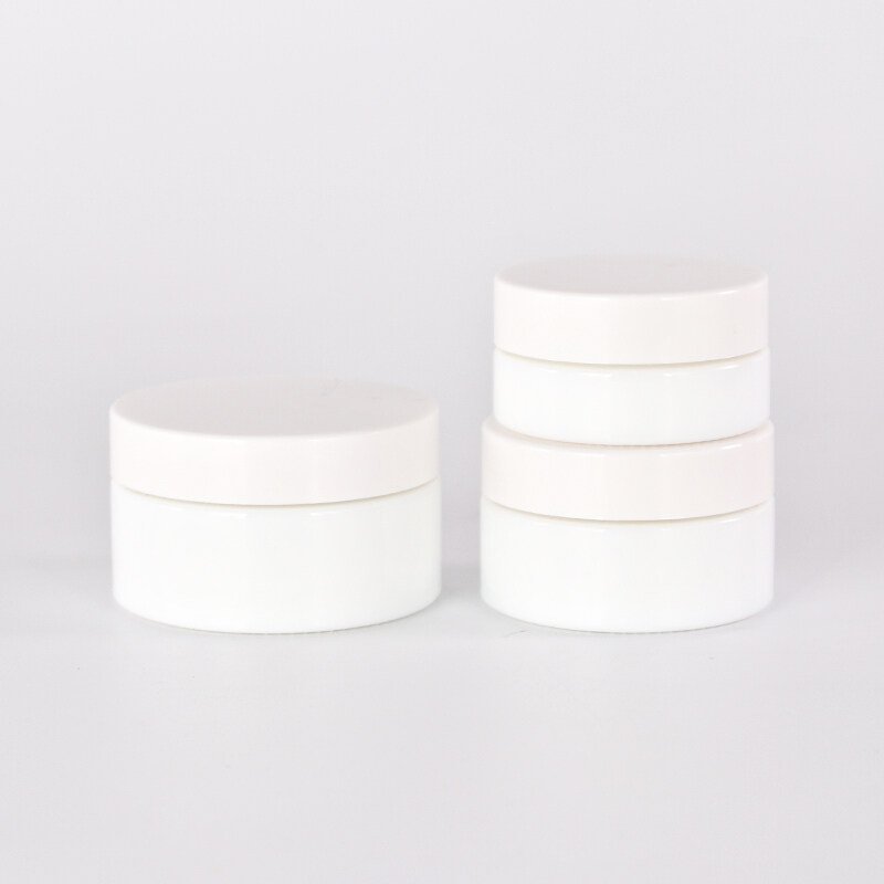 15g round shape opal white glass cream jar cosmetic glass jar packaging