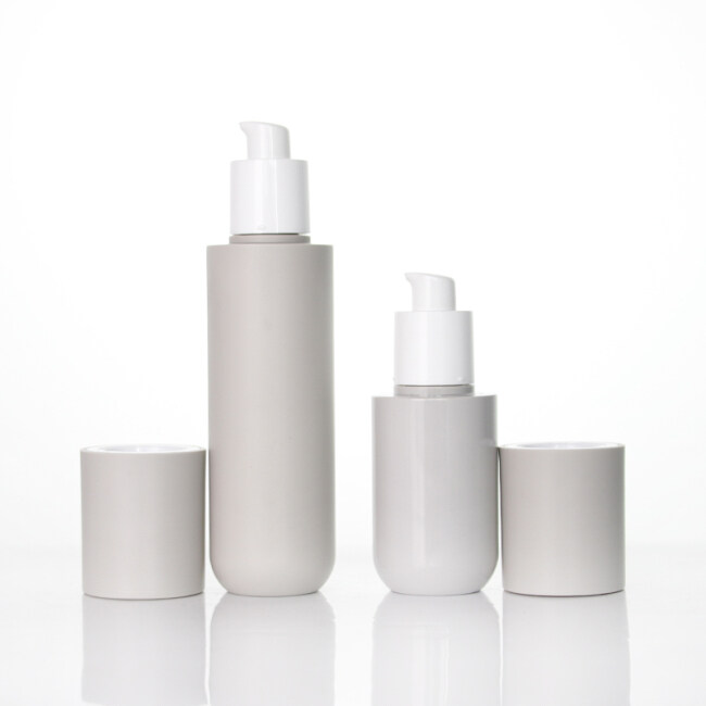 60ml 120ml PETG graphite gray color plastic round Lotion Pump Bottles for Cosmetic Packaging