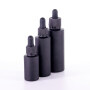 Hot selling 15ml 30ml 60ml Matte Black Glass Dropper Bottles For Essential Oils Skin Care Serum cosmetic packaging