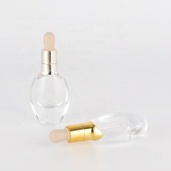 New design clear glass bottles with rubber dropper