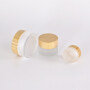 30ML 50ML 100ML White Frosted Glass Jar With Bamboo Lids 30g 50g 100g Bamboo Packaging Cream Container