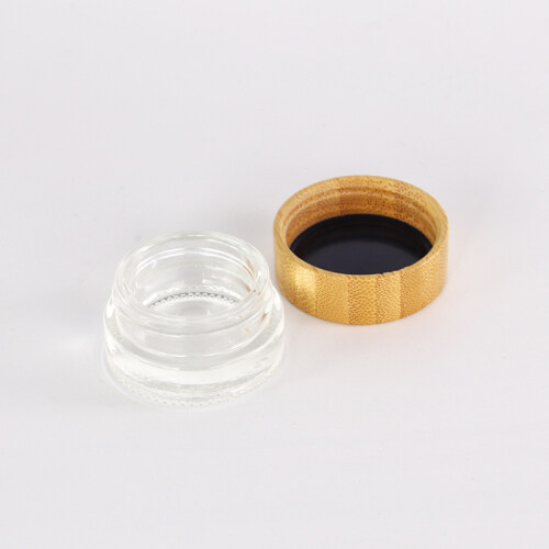 Skin care packing 15g 30g 50g 100g cosmetic clear glass jar with bamboo lid