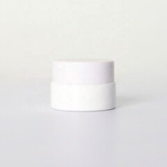 Round White Glass Cream Jar with Optional Custom Logo for Cosmetic Creams