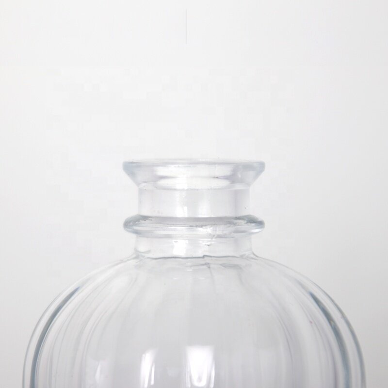 Reeded Texture Clear Reed Diffuser Glass Bottle without Label