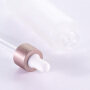 Wholesale high quality 50ml frosted transparent glass bottle with luxury rose gold brushed aluminium dropper