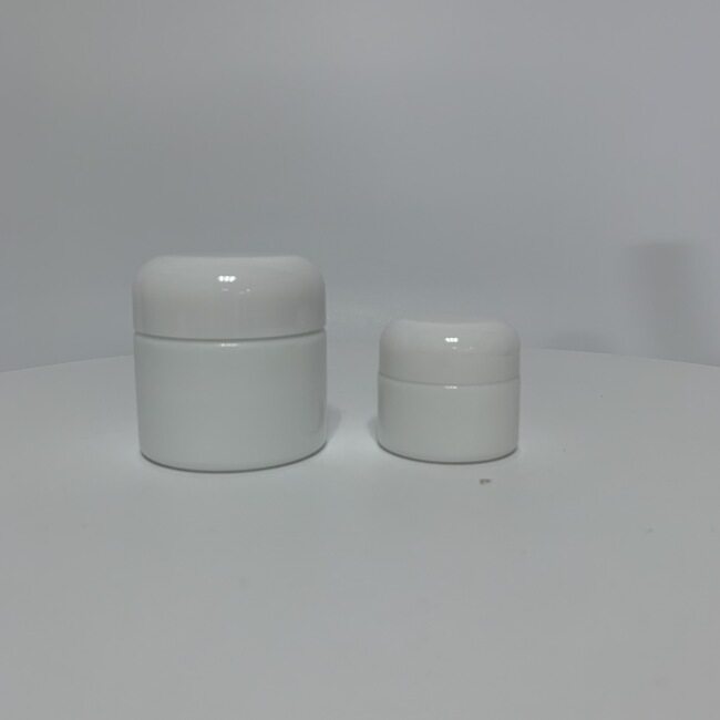ready to ship Opal white glass jar capacity 15 g 50 g 100 g for glass jar, high quality white glass jar