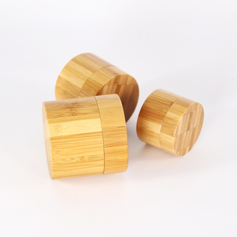 10g 30g 50g 100g new fashion real wooden bamboo full cover cosmetic bottle with plastic PP inner jar for cream container