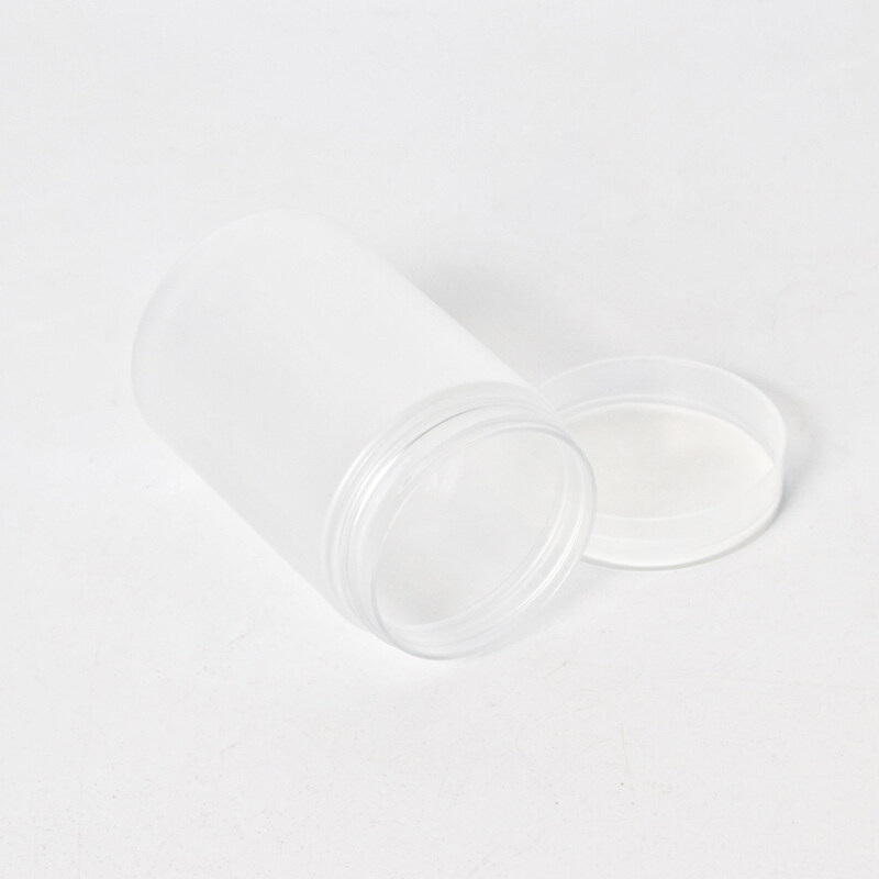 Transparent plastic jar made from 100% biodegradable materials with plastic cap  for storage
