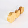 Eco friendly cosmetic packaging cosmetic glass jar with bamboo lid 100g glass cosmetic jar real bamboo