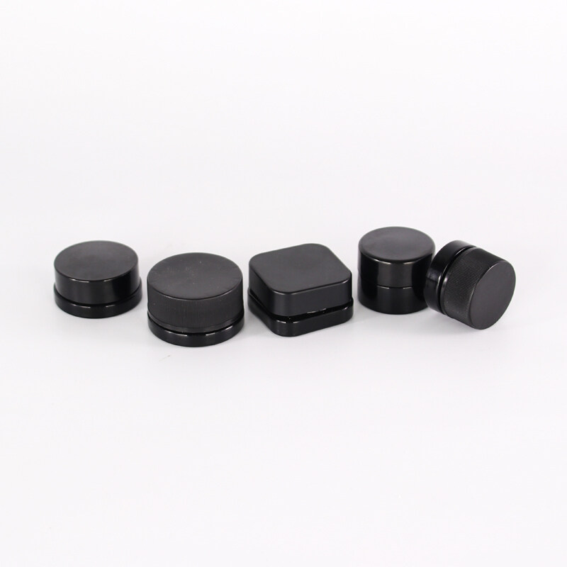 3g 5g 7g press mold small capacity cosmetic glass jars with black plastic lids