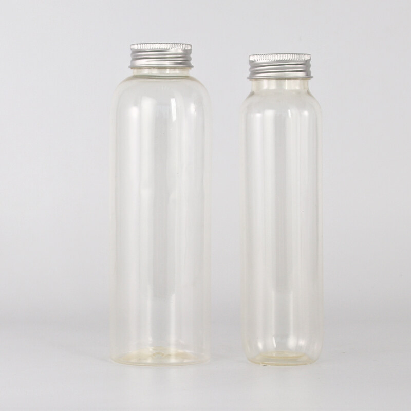 Wholesale 300ml 500ml PET plastic bottles plastic drinking bottles with aluminum lids for liquid drinking juice water tea