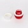 Beautiful clear red glass cosmetic bottles and jars with plastic cap new product 2020