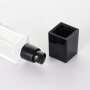 30ml square glass bottle with black serum pump and cover clear glass bottles for serum and lotion storage