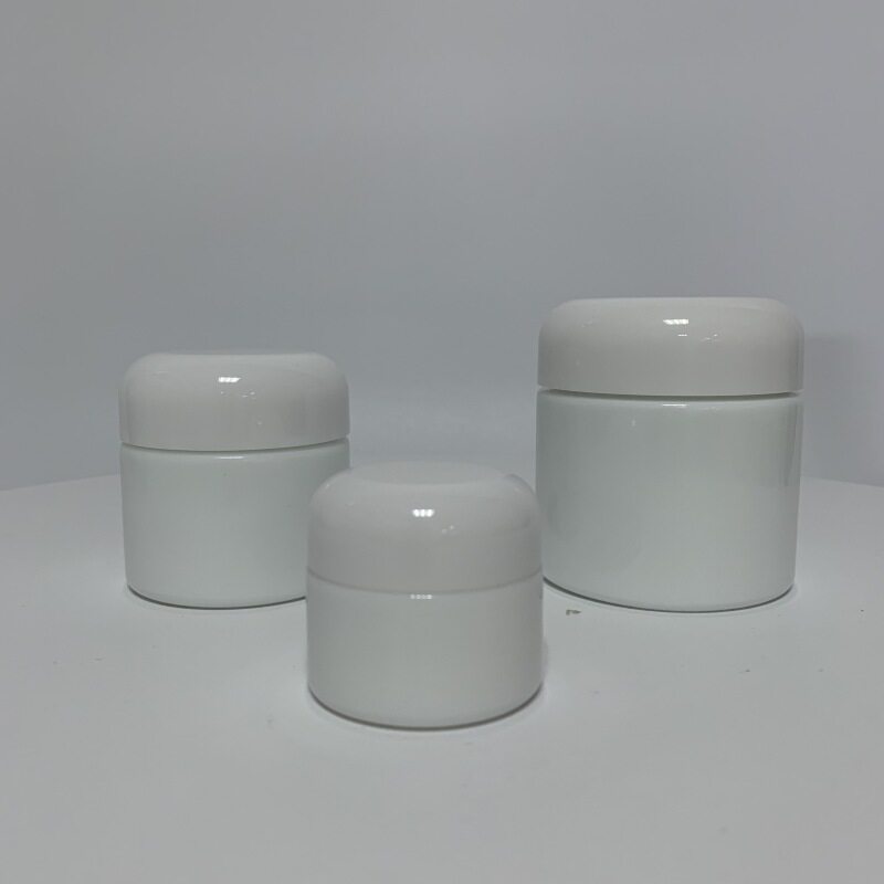 Opal white glass material 15 g 50 g 100 g glass jar