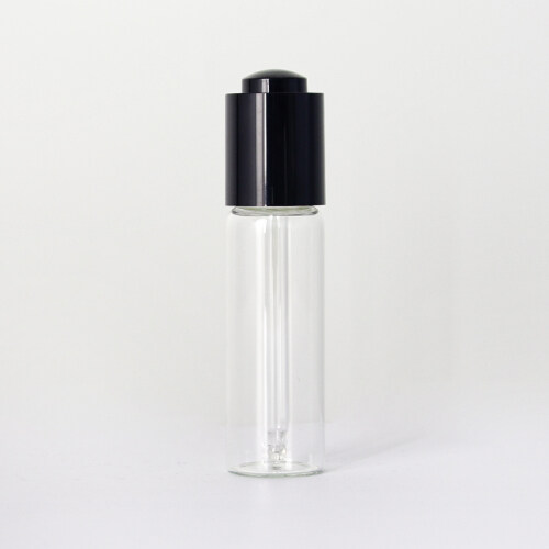 Elegant black button press dropper cover transparent glass bottle essential oil essence dispensed empty bottle