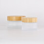 Hot model 5ml 15ml 30ml 50ml 100ml clear frosted empty glass cosmetic cream jar with natural bamboo lid