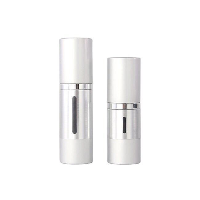 15ml 25ml empty round cosmetic aluminum skin care pump bottles