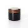 Wooden Lid Refillable Gradient Black Cosmetic Empty Hair Cream Jar