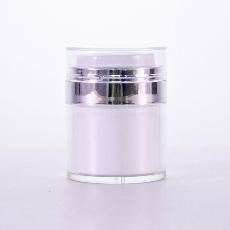 Hot sale 30g 50g White Airless Acrylic Cosmetic Jar Containers with Vacuum press pump for cosmetic packaging container