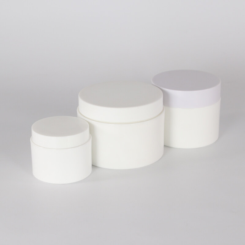 Ready to ship double wall white PP plastic jar, cosmetic packaging jar
