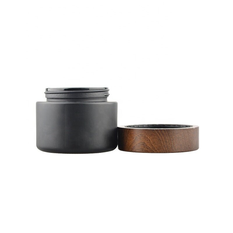 matte black jars matte black cosmetic jar with wooden lid