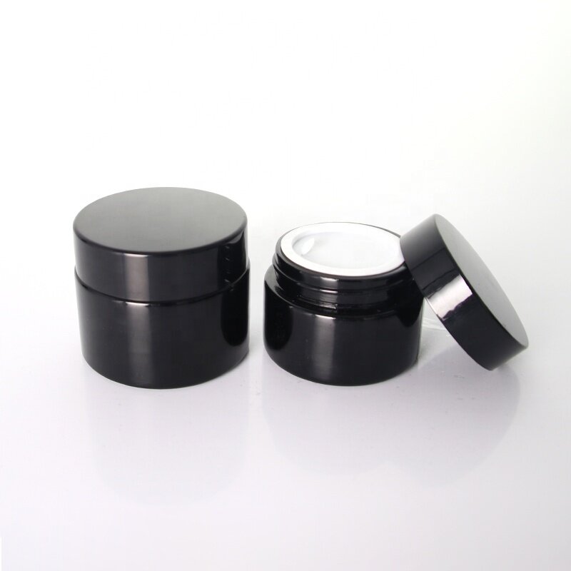 30ml glass cream jar black glass jar for moisture cream glass packaging jar