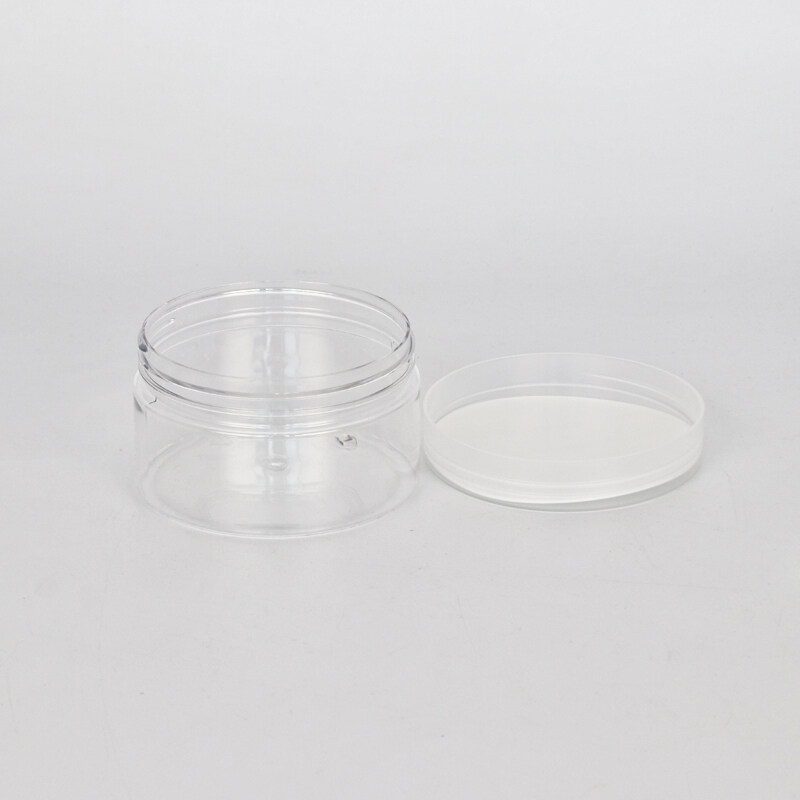 custom 100ml 200ml 8oz 300ml 12oz 500ml clear white black amber wide mouth cosmetic containers plastic pet jar