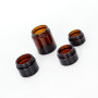 Manufacturer amber cream glass jar with black lid brown color glass jar for cream