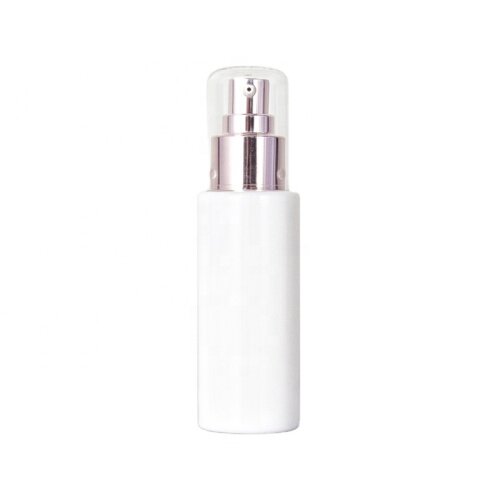 50mL Flat Shoulder Cosmetic Sunscreen Plating Lotion Pump White Bottle