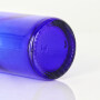 Ready to ship 30ml round shape blue glass bottle with white lotion pump and clear plastic cap for cosmetic skincare
