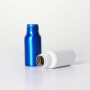 High-grade polished screw top aluminum bottle with aluminum cap blue sealed bottle aluminum empty bottle