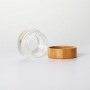 5ml pressed glass cream jar with bamboo lid wood colsure glass jar for eye cream