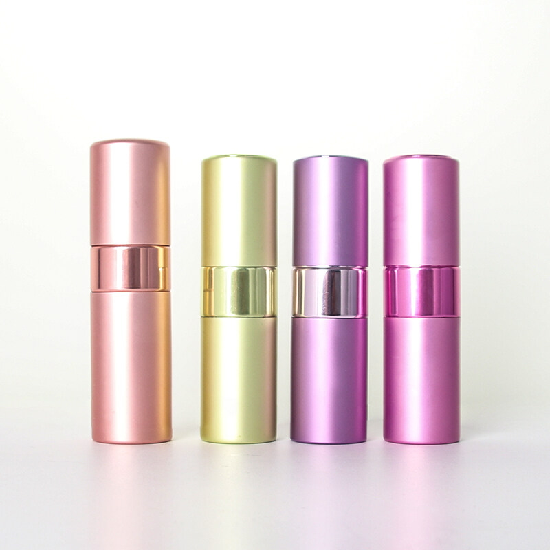 Perfume sub-bottling glass liner pink aluminum shell portable high-end spray bottle dispenser empty bottle