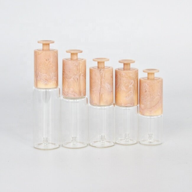 10ml 15ml 20ml 30ml 35ml transparent Glass bottle with marble color dropper for skincare essential oil