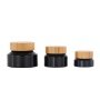 15g 50g 100g cobalt blue glass cosmetic cream jar with bamboo lid