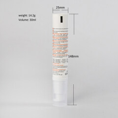Wholesale Eye Cream Cosmetic Squeeze Tubes with withe lids for hand cream lotion gel essence cosmetic packaging