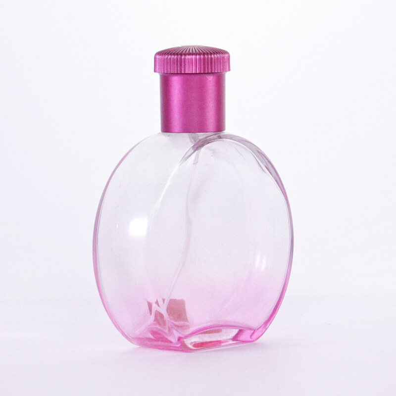 Pink gradient color transparent glass perfume bottle spray bottle travel portable perfume empty bottle