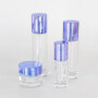 glass cosmetic packaging ,40ml 100ml lotion bottle with high quality  plastic blue cover, glass jar